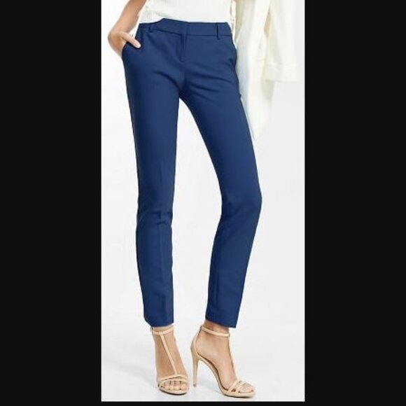 NEW Express Columnist Ankle Mid Rise Size 00 Regular Stretch Brown Pants Fitted - Picture 10 of 10